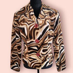 VTG 90s/Y2K Accent U.S.A. abstract animal Print Jacket size M fall winter 2025